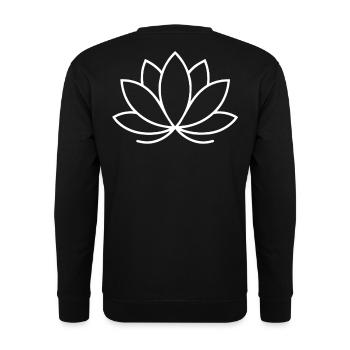 Affirmation Zur Psychischen Gesundheit Lotusblume - Unisex Pullover - Schwarz - Hinten - Alina (178cm)