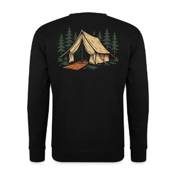 Funny camping adventure tent forest - Unisex Sweatshirt - black - Back - Alina (178cm)