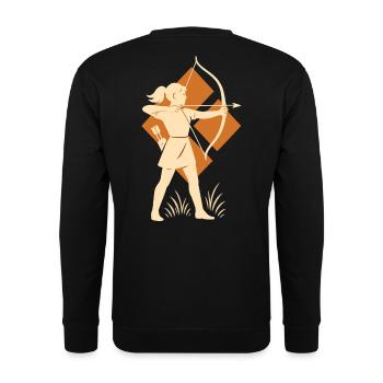 Girls Archer Archery Bow Target - Unisex Sweatshirt - black - Back - Alina (178cm)