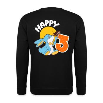 3 ans anniversaire garçon fille un lapin 3. - Sweat-shirt Unisexe - noir - Dos - Michal (187cm)