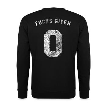 Zero Fucks Given IDC IDK IDGAF I dont Give A Fuck - Unisex Pullover - Schwarz - Hinten - Alina (178cm)