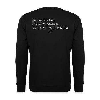 BEST VERSION OF YOURSELF - Unisex Pullover - Schwarz - Hinten - Alina (178cm)