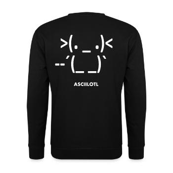 Axolotl ASCII Ambystoma mexicanum - Unisex Pullover - Schwarz - Hinten - Alina (178cm)