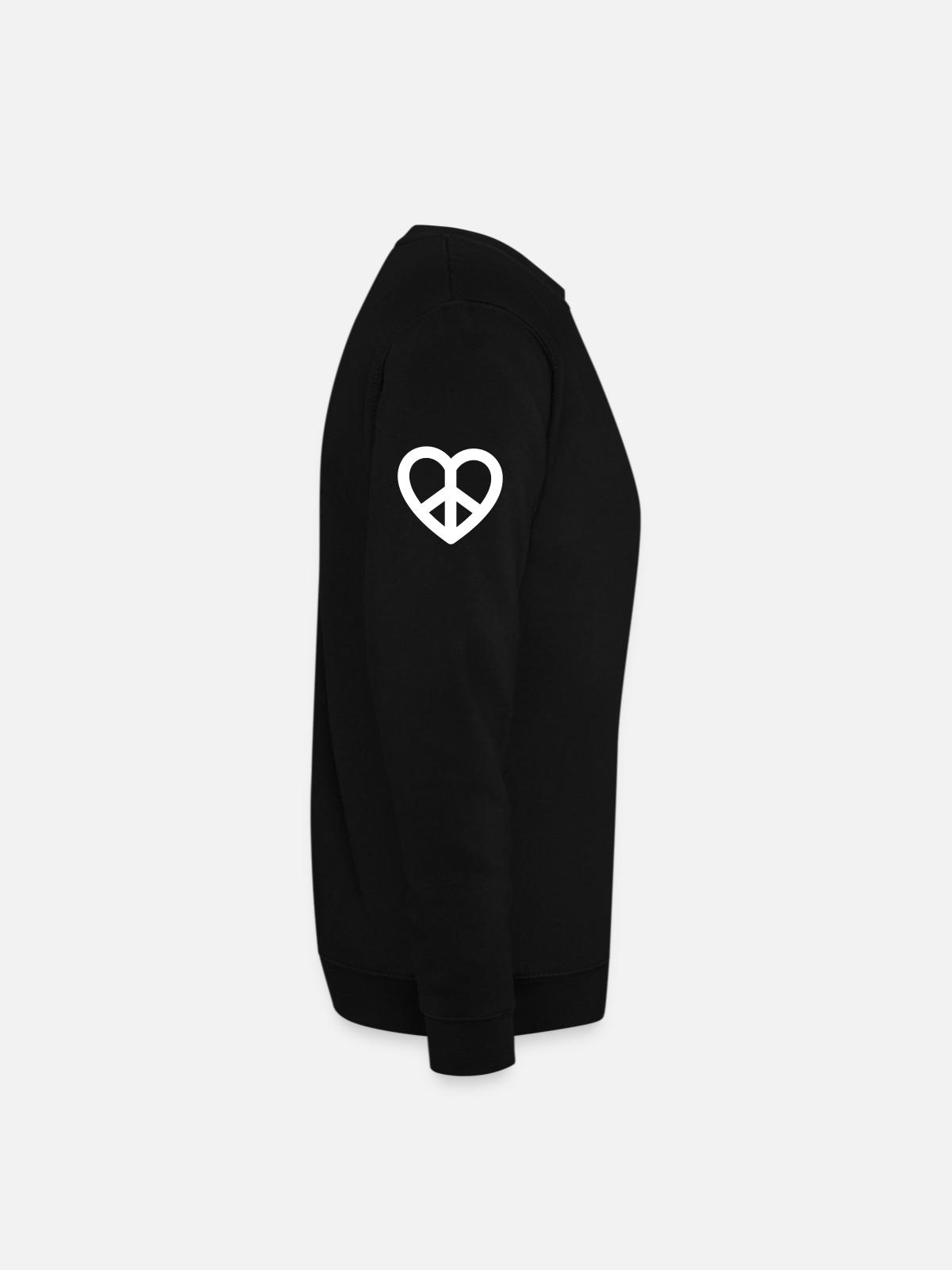 Peace & Love - Unisex Pullover - Schwarz - Rechts