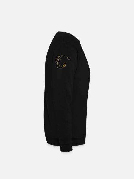 Goldene Mondblätter Kreisrahmen - Unisex Pullover - Schwarz