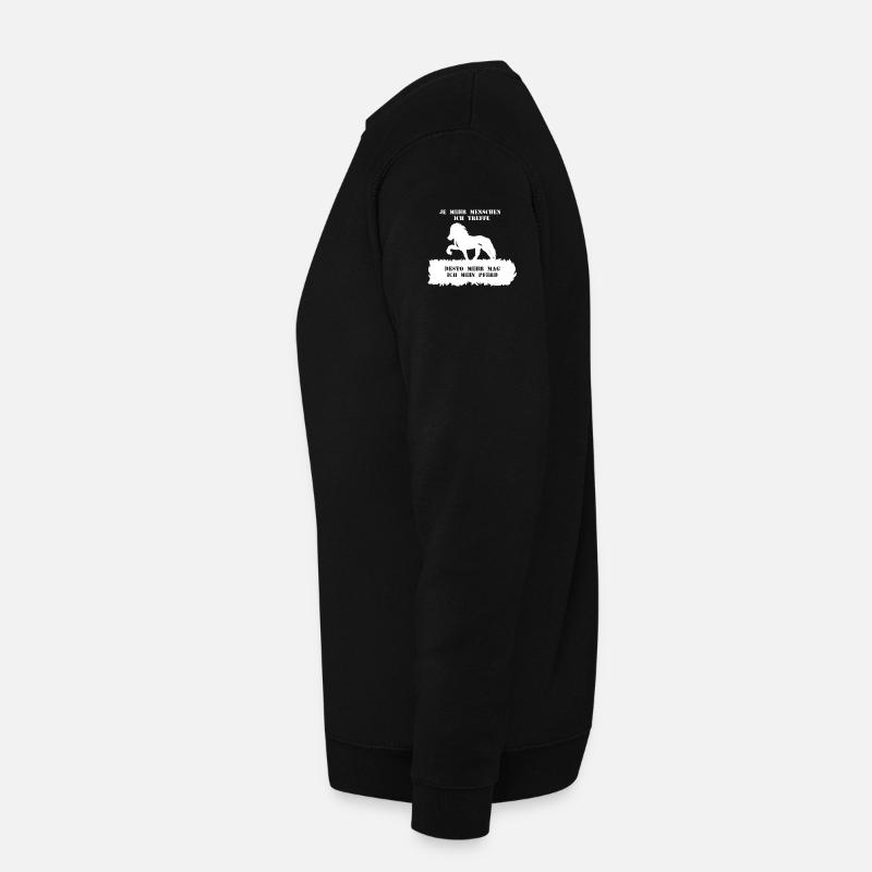 Spruch 5 mit Pferd 1 weiß - Unisex Pullover - Schwarz