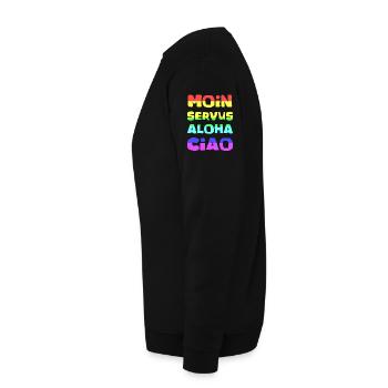 Regenbogen Schriftzug Aloha Ciao - Unisex Pullover - Schwarz - Links
