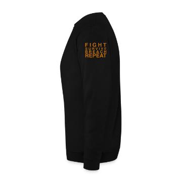 Fight Survive Breach Repeat Motiv - Unisex Pullover - Schwarz - Links