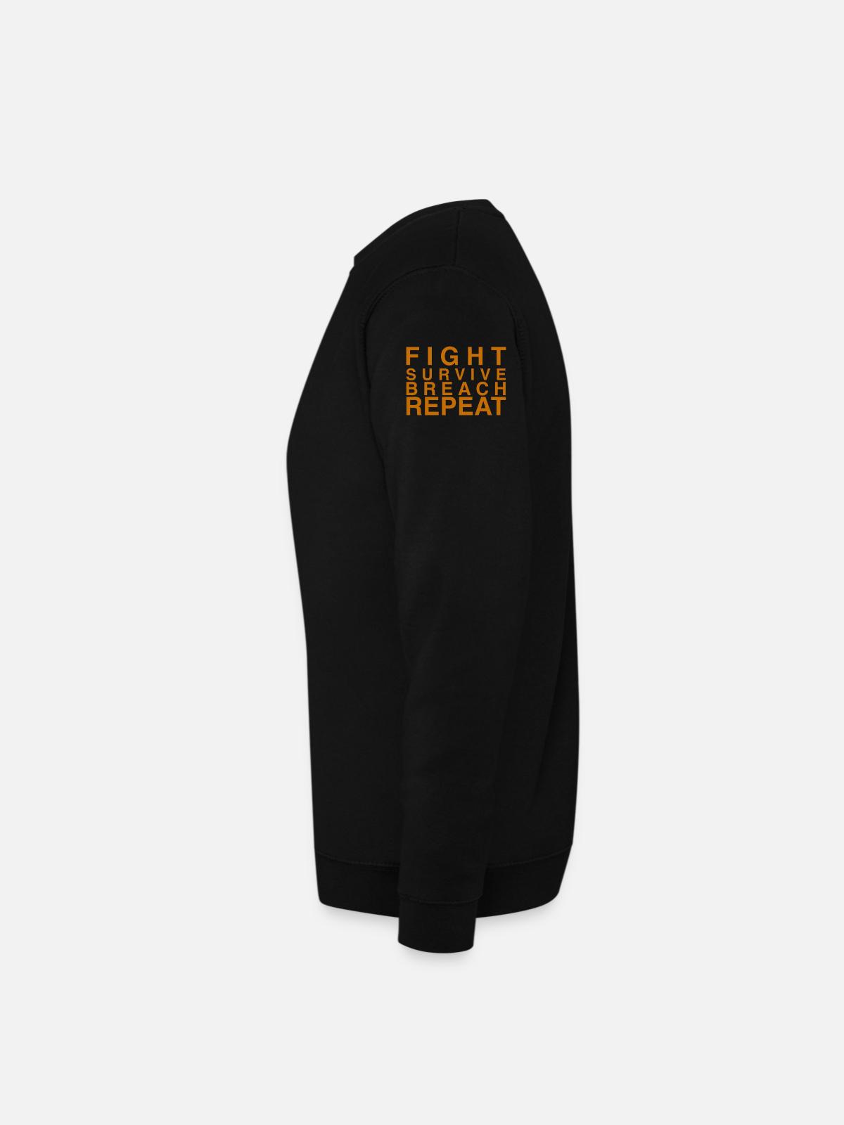 Fight Survive Breach Repeat Motif - Unisex Sweatshirt - black - Left