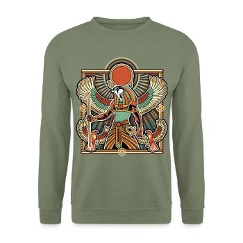 RA Dieu du Soleil ÉGYPTE - Sweat-shirt Unisexe - vert militaire - Devant - Alina (178cm) & Michal (187cm)