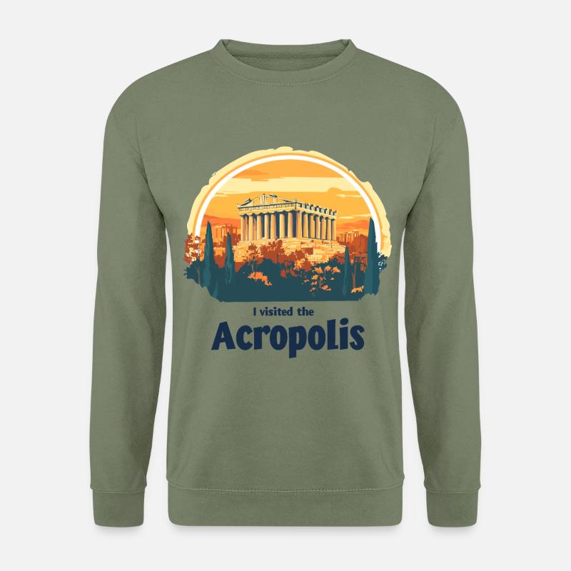 Akropolis in Athen bei Sonnenuntergang - Unisex Pullover - Armeegrün