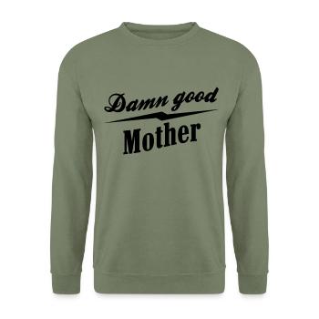 Damn good mother - Unisex Pullover - Armeegrün - Vorne - Alina (178cm) & Michal (187cm)