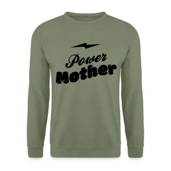 Power Mother - Unisex Sweatshirt - army green - Front - Alina (178cm) & Michal (187cm)