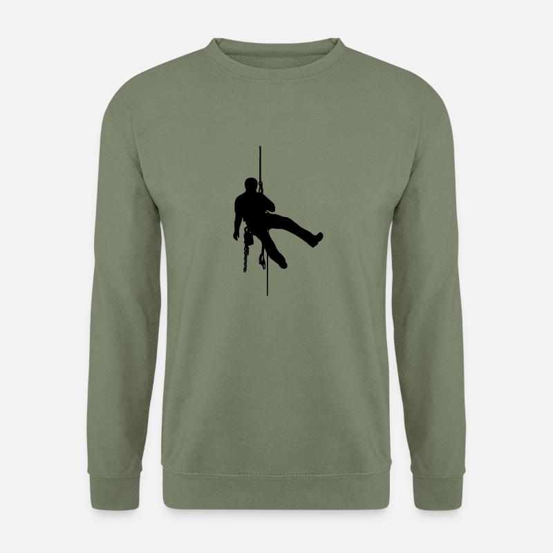 1000_ropeclimbing_mann_oh - Unisex Pullover - Armeegrün