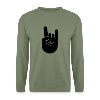 Rock Hand - Unisex Pullover - Armeegrün - Vorne - Alina (178cm) & Michal (187cm)