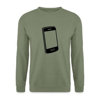 Handy Motiv - Unisex Pullover - Armeegrün - Vorne - Alina (178cm) & Michal (187cm)