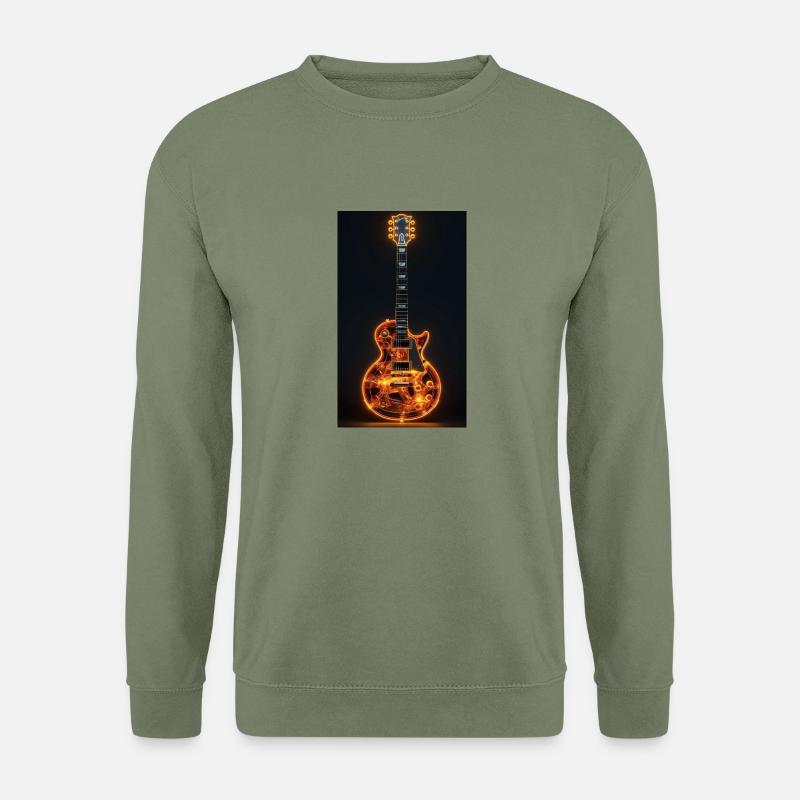 Gitarre Feuer - Unisex Pullover - Armeegrün