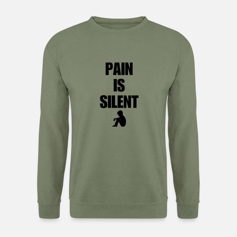 PAIN IS SILENT BOI - Painful & depression - Unisex Pullover - Armeegrün