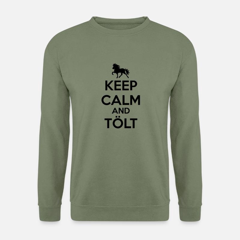 Keep Calm and Tölt - Unisex Pullover - Armeegrün