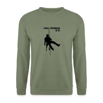 1000_ropeclimbing_mann - Unisex Pullover - Armeegrün - Vorne - Alina (178cm) & Michal (187cm)