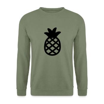Ananas - Sweat-shirt Unisexe - vert militaire - Devant - Alina (178cm) & Michal (187cm)