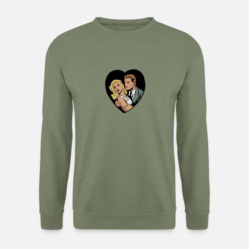 Paar Pop Art - Unisex Pullover - Armeegrün