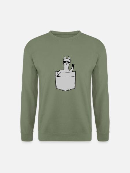Comic Hemdtasche Lama - Unisex Pullover - Armeegrün