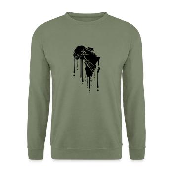 graffiti tropfen afrika erde kontinent planet land - Unisex Pullover - Armeegrün - Vorne - Alina (178cm) & Michal (187cm)