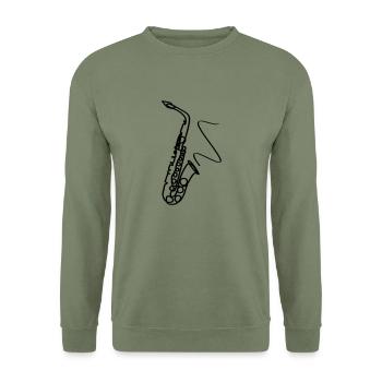 sax - Sweat-shirt Unisexe - vert militaire - Devant - Alina (178cm) & Michal (187cm)