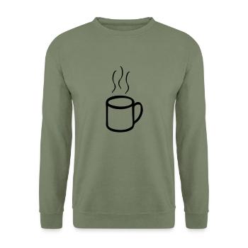 Coffee - Tea - Unisex Sweatshirt - army green - Front - Alina (178cm) & Michal (187cm)