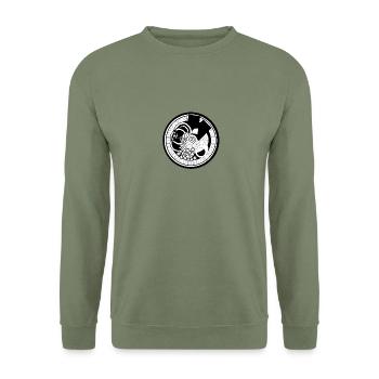Japanisches Motiv - Unisex Pullover - Armeegrün - Vorne - Alina (178cm) & Michal (187cm)