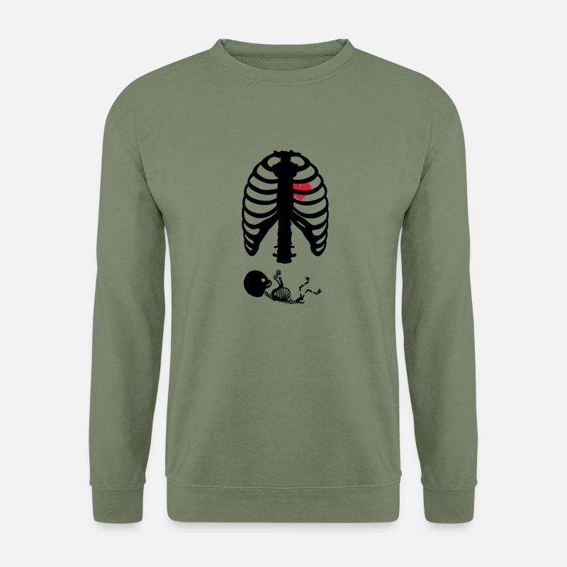 Schwangerschaft Skelett Rippen - Unisex Pullover - Armeegrün