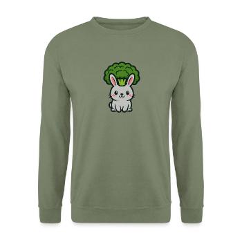 Bro-Bunny - Unisex Pullover - Armeegrün - Vorne - Alina (178cm) & Michal (187cm)