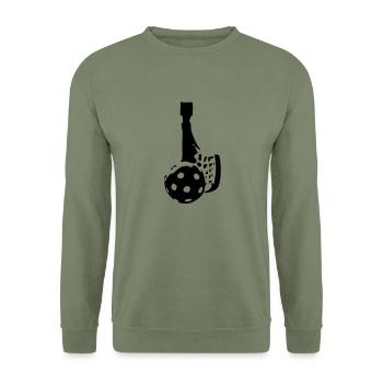 Unihockey 1 - Unisex Pullover - Armeegrün - Vorne - Alina (178cm) & Michal (187cm)