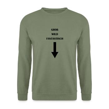 MannesDing Beschreibung - Unisex Pullover - Armeegrün - Vorne - Alina (178cm) & Michal (187cm)