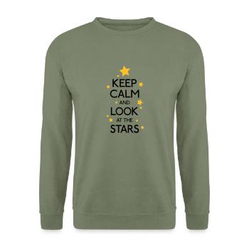 keep calm and look at the stars - Unisex Sweatshirt - army green - Front - Alina (178cm) & Michal (187cm)