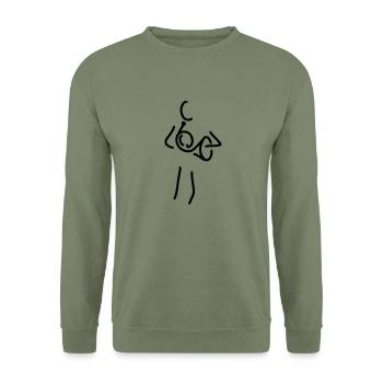 horn spielen - Unisex Pullover - Armeegrün - Vorne - Alina (178cm) & Michal (187cm)