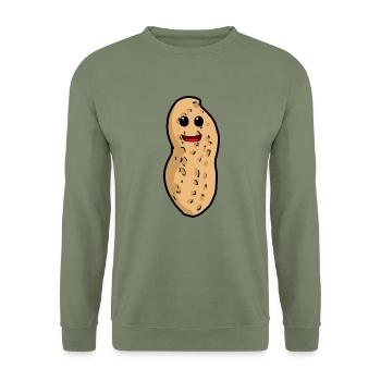 Erdnuss Nuss Kinder Kind Nuss Kleinkind Baby - Unisex Pullover - Armeegrün - Vorne - Alina (178cm) & Michal (187cm)