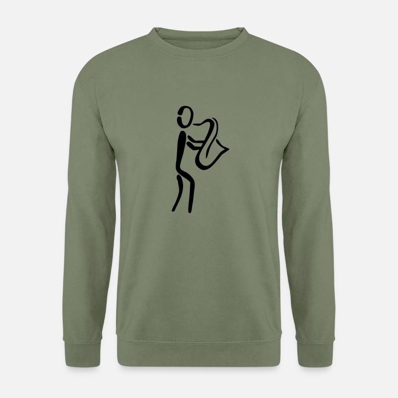Saxophonist Saxophon - Unisex Pullover - Armeegrün
