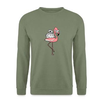 weihnachten winter geschenke sack nikolaus santa c - Unisex Pullover - Armeegrün - Vorne - Alina (178cm) & Michal (187cm)