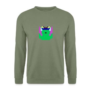 Retro frog - Unisex Pullover - Armeegrün - Vorne - Alina (178cm) & Michal (187cm)