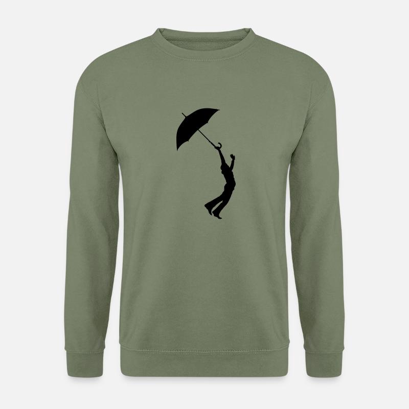 jumping_with_umbrella - Unisex Pullover - Armeegrün