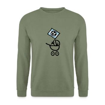 Argentine Bebé Fútbol Fan - Sweat-shirt Unisexe - vert militaire - Devant - Alina (178cm) & Michal (187cm)