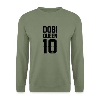 Dobermann-Queen - Unisex Pullover - Armeegrün - Vorne - Alina (178cm) & Michal (187cm)