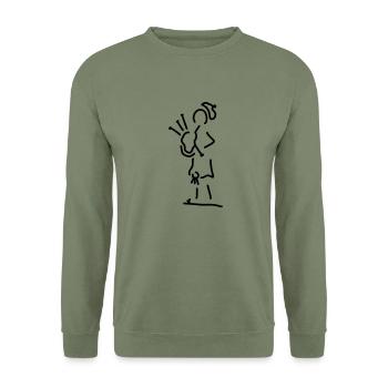 schotte aus schottland - Unisex Pullover - Armeegrün - Vorne - Alina (178cm) & Michal (187cm)