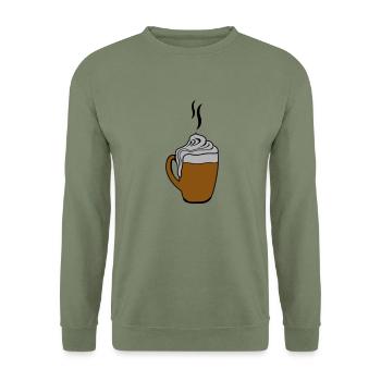 hot chocolate - Unisex Pullover - Armeegrün - Vorne - Alina (178cm) & Michal (187cm)
