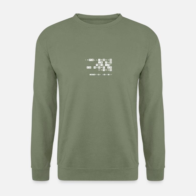 Stephen Hawking Intelligence Leetspeak - Unisex Pullover - Armeegrün