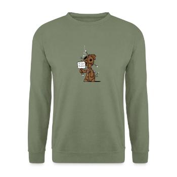NeedHugs - Sweat-shirt Unisexe - vert militaire - Devant - Alina (178cm) & Michal (187cm)