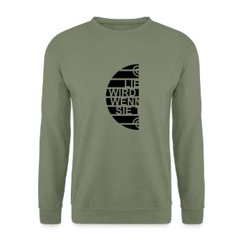 LOVE IS MORE word salad IF IT SHARES - - Unisex Sweatshirt - army green - Front - Alina (178cm) & Michal (187cm)
