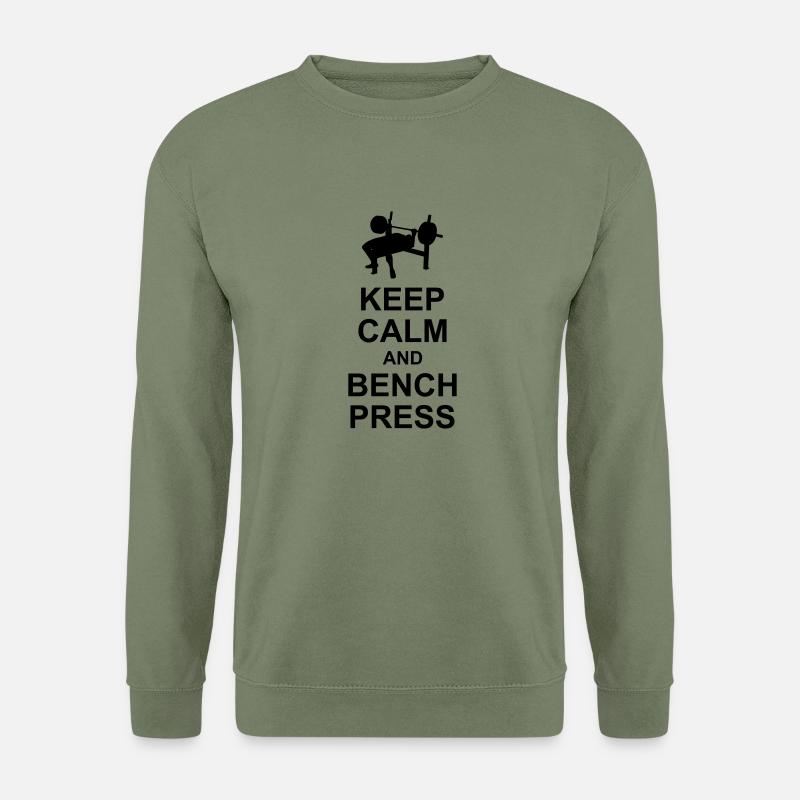 Keep Calm and Bench Press - Unisex Pullover - Armeegrün